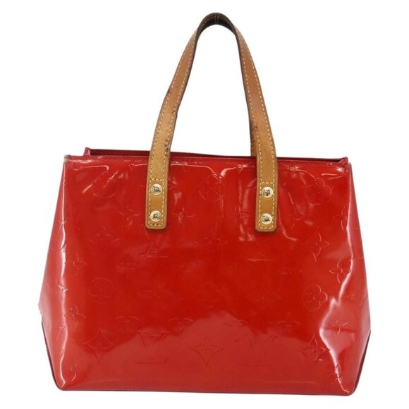 LOUIS VUITTON Monogram Vernis Reade PM Hand Bag Red Rouge M91088 LV Auth BA6708 - Picture 2 of 16